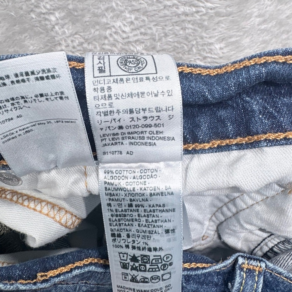 Levi's 502 Taper Jeans Mens 32x34 Blue Medium Wash Stretch Denim Regular Fit - Picture 4 of 11